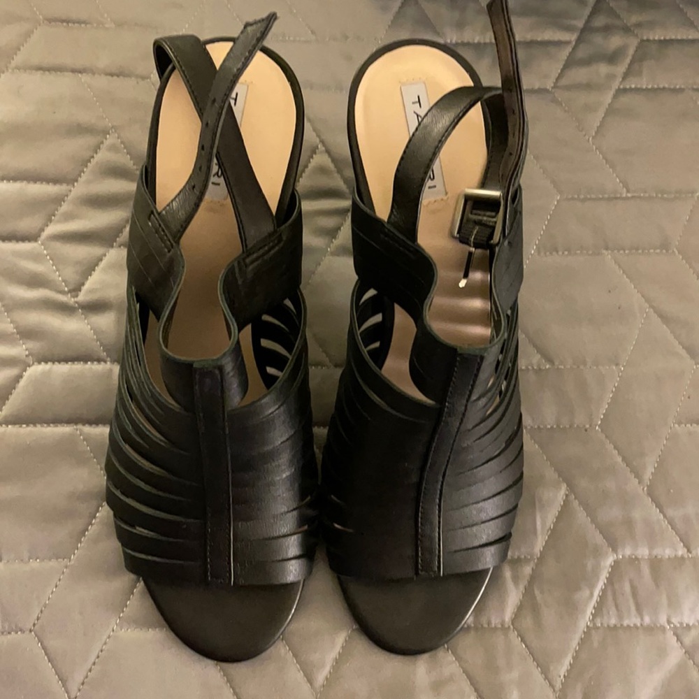 Black Tahari sandal heels